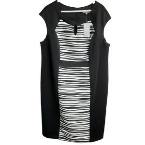 Laura Plus Womens Dress Size 18 NWT Black & White Short Sleeve